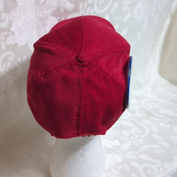 New England Patriots Vintage 1985 Red Corduroy Hat with Superbowl Pin - Picture 4 of 7